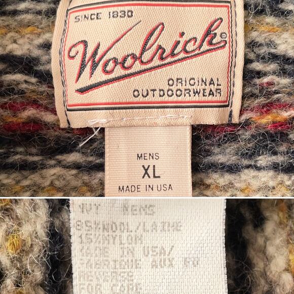 Woolrich Vintage Wool Nordic Scandi Crew Sweater XL Fair Isle Apres Ski Cozy - Picture 11 of 11